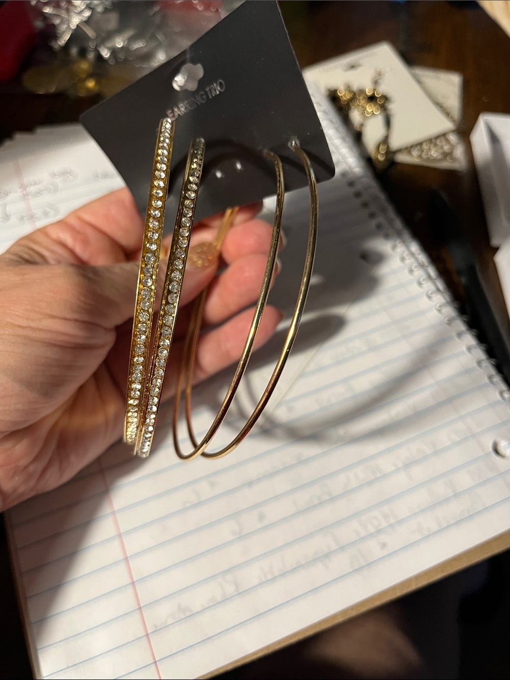 Gold Crystal Hoop Earrings and goldtone hoops - Women Jewelry 1559